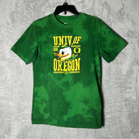 University Of Oregon Ducks T Shirt Size Small Unisex Green Tie Dye Nike Tee - Picture 1 of 7